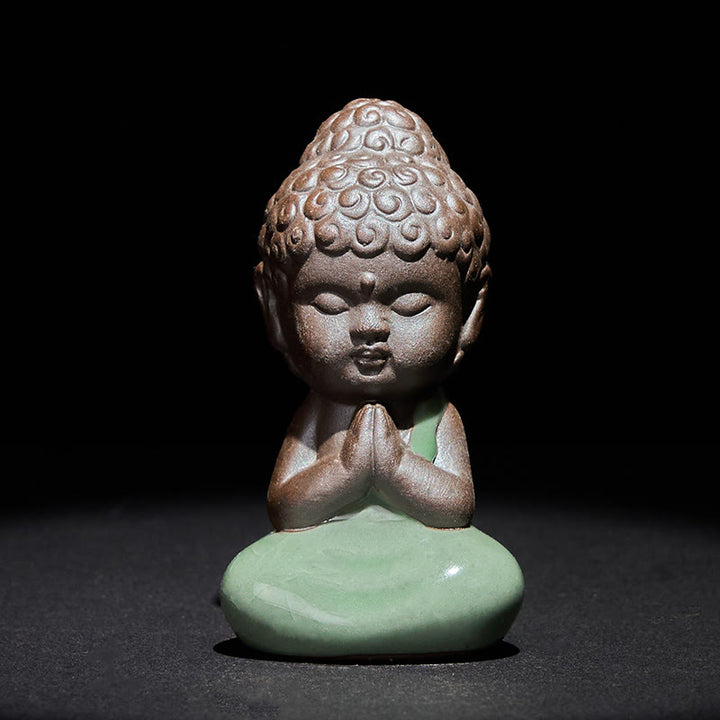 Buddha Stones, monje en reposo, meditación, oración, estatua de cerámica, serenidad, decoración del hogar - Oración 5*5*8,5cm - image 0