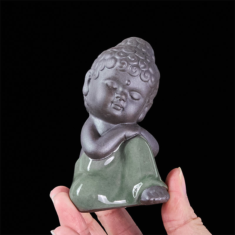 Buddha Stones, monje en reposo, meditación, oración, estatua de cerámica, serenidad, decoración del hogar - image 38