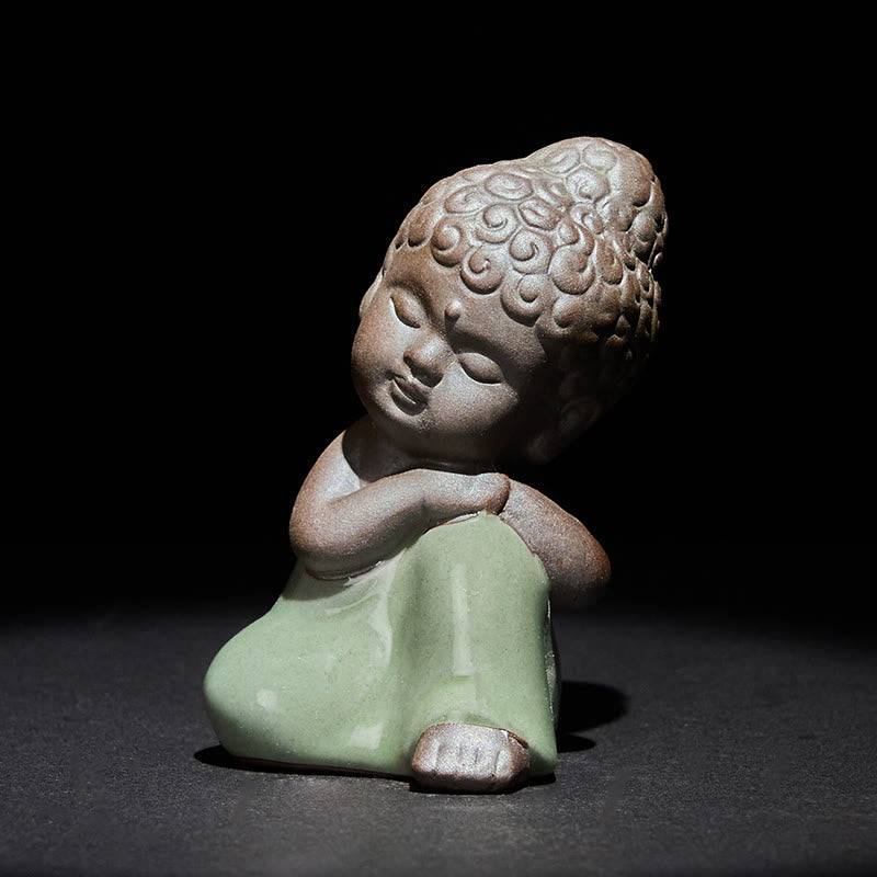 Buddha Stones, monje en reposo, meditación, oración, estatua de cerámica, serenidad, decoración del hogar - image 33