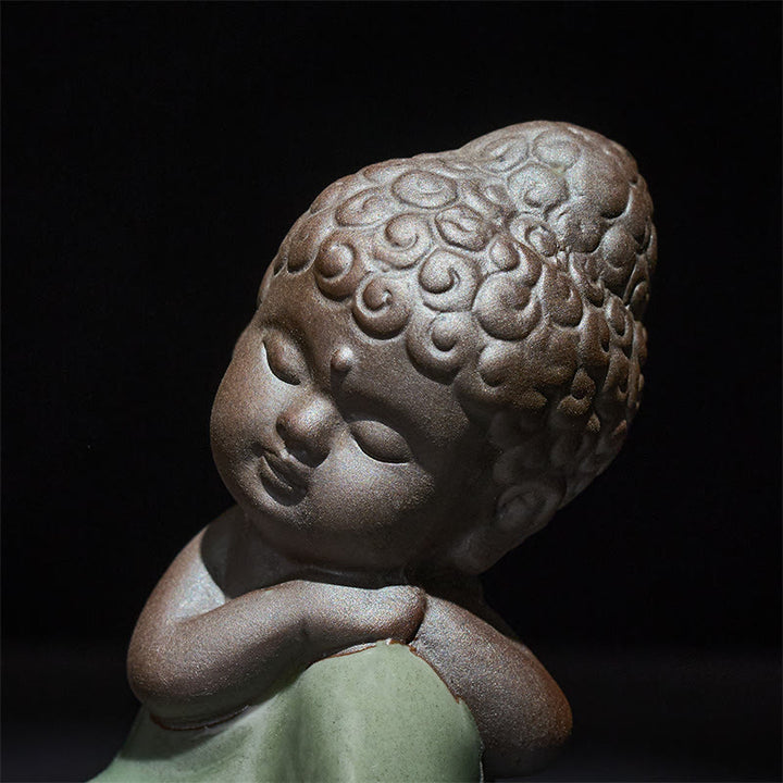 Buddha Stones, monje en reposo, meditación, oración, estatua de cerámica, serenidad, decoración del hogar - image 39