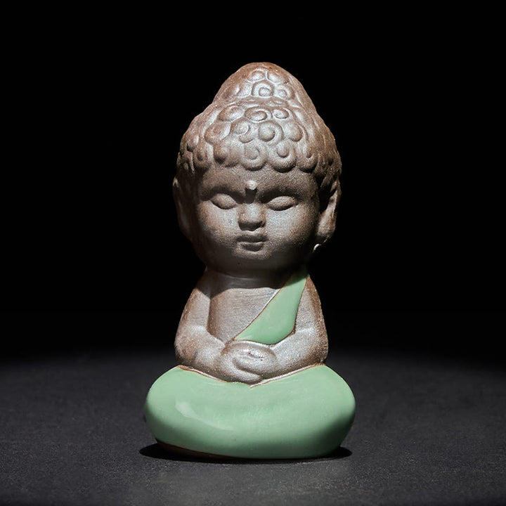 Buddha Stones, monje en reposo, meditación, oración, estatua de cerámica, serenidad, decoración del hogar - Meditando 4,5*4,5*9cm - image 18