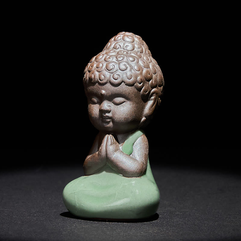 Buddha Stones, monje en reposo, meditación, oración, estatua de cerámica, serenidad, decoración del hogar - image 1