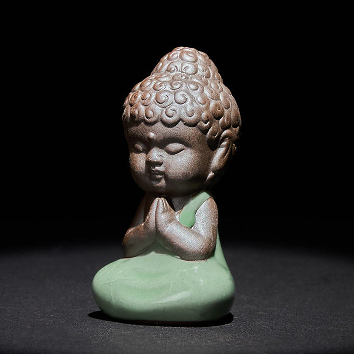 Buddha Stones, monje en reposo, meditación, oración, estatua de cerámica, serenidad, decoración del hogar - image 1