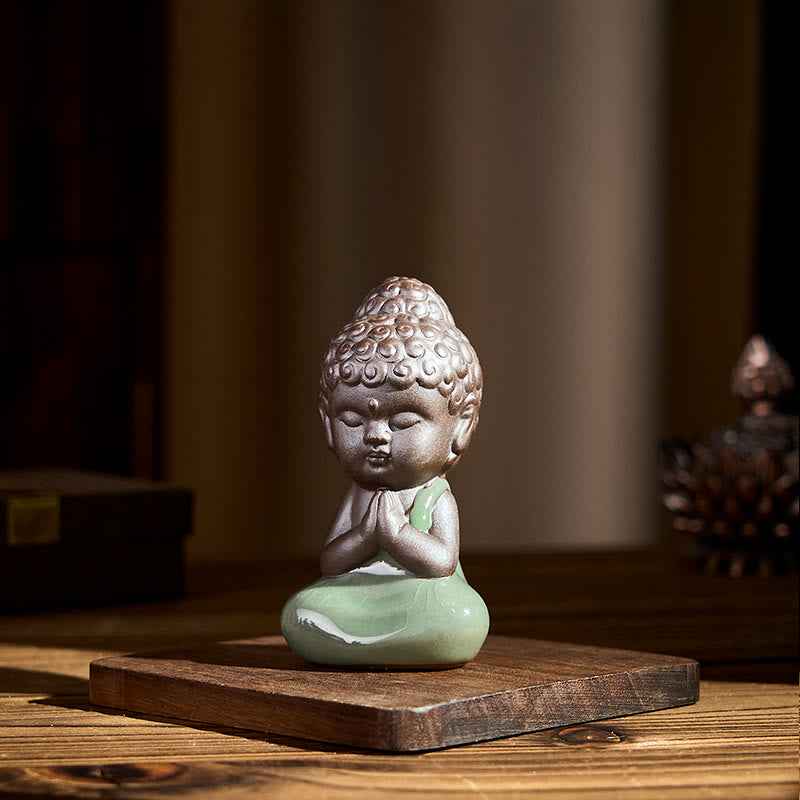 Buddha Stones, monje en reposo, meditación, oración, estatua de cerámica, serenidad, decoración del hogar - image 4