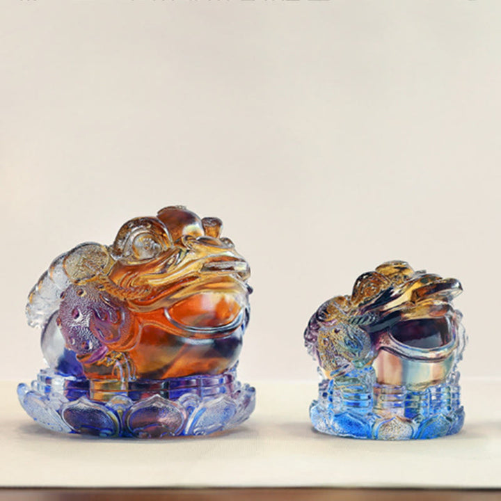 Buddha Stones Feng Shui Monedas de Rana Pieza de Arte de Cristal Liuli Hecha a Mano para Decoración de Hogar y Oficina para la Abundancia - image 13