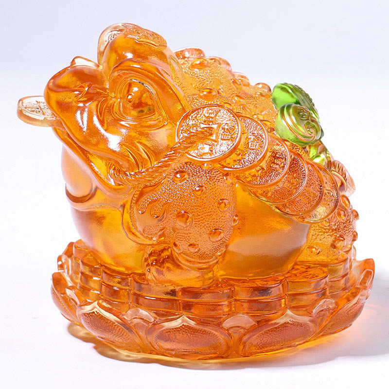 Buddha Stones Feng Shui Monedas de Rana Pieza de Arte de Cristal Liuli Hecha a Mano para Decoración de Hogar y Oficina para la Abundancia - image 16