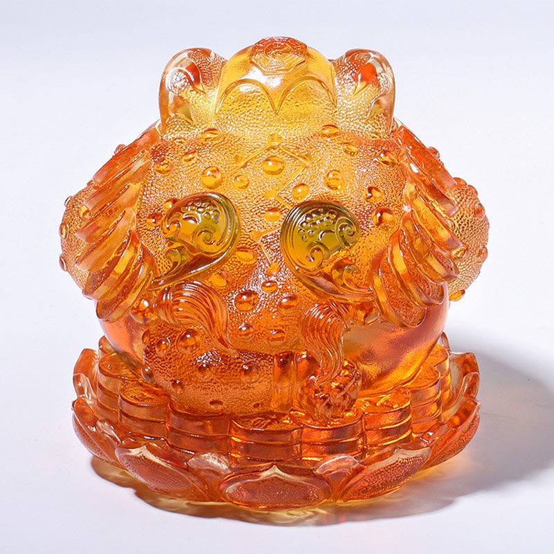 Buddha Stones Feng Shui Monedas de Rana Pieza de Arte de Cristal Liuli Hecha a Mano para Decoración de Hogar y Oficina para la Abundancia - image 17
