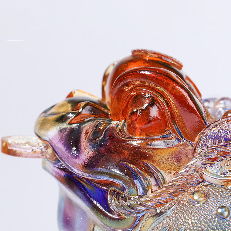 Buddha Stones Feng Shui Monedas de Rana Pieza de Arte de Cristal Liuli Hecha a Mano para Decoración de Hogar y Oficina para la Abundancia - image 10