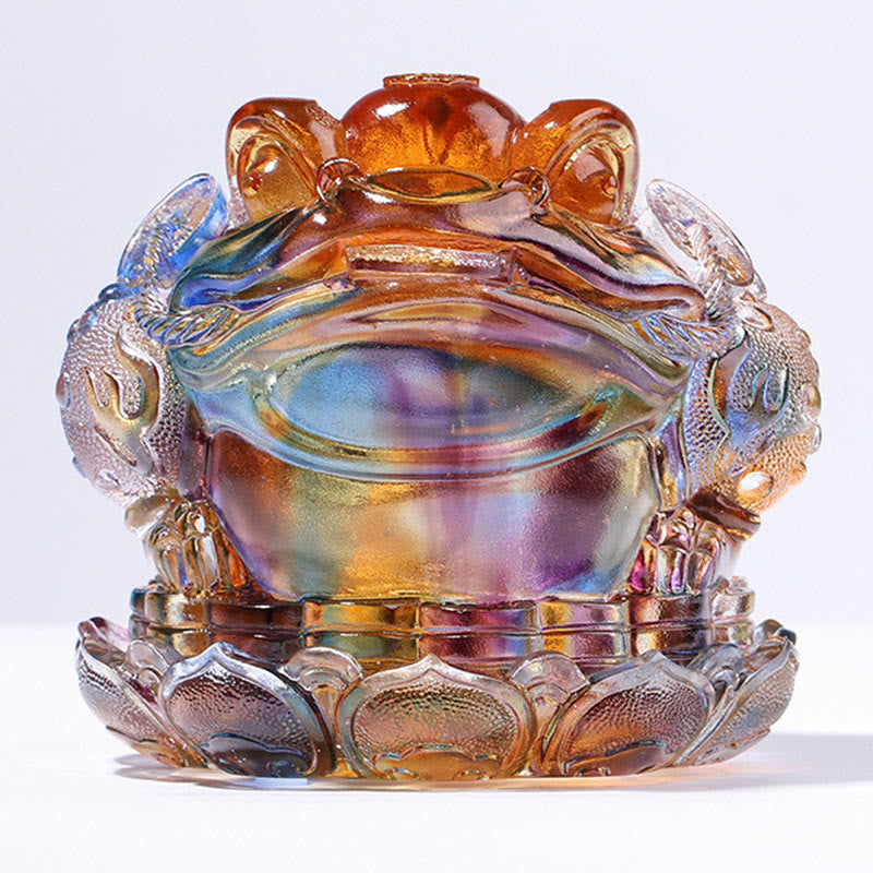 Buddha Stones Feng Shui Monedas de Rana Pieza de Arte de Cristal Liuli Hecha a Mano para Decoración de Hogar y Oficina para la Abundancia - image 7