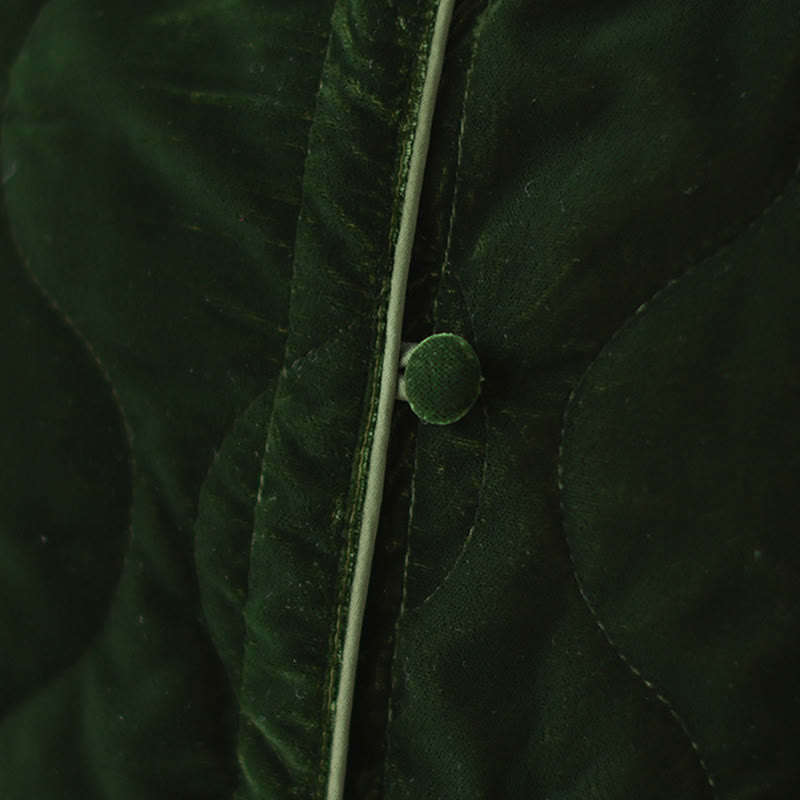 Chaqueta corta de manga larga para mujer, estilo grueso, con bolsillos y estampado de diamantes y Buddha Stones. - image 12