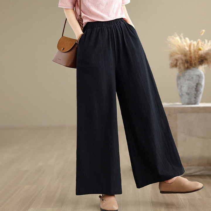 Camisa y pantalón de mujer de manga larga con botones de rana y estampado de Buddha Stones, confeccionados en algodón jacquard, con bolsillos. - Pantalones negros - US8-10，UK/AU12-14，EU40-42 (2XL) - image 23