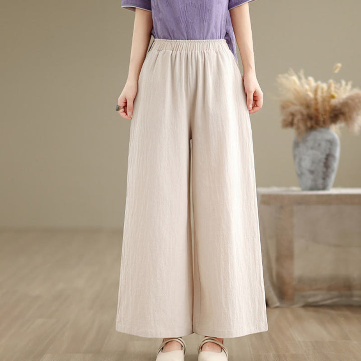 Camisa y pantalón de mujer de manga larga con botones de rana y estampado de Buddha Stones, confeccionados en algodón jacquard, con bolsillos. - Pantalones color beige - US8-10，UK/AU12-14，EU40-42 (2XL) - image 24