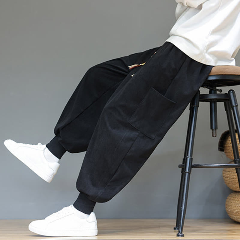 Pantalones de algodón para hombre, de color liso, hasta el tobillo, con bolsillos, Buddha Stones primaverales. - image 28