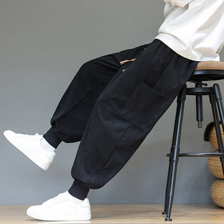 Pantalones de algodón para hombre, de color liso, hasta el tobillo, con bolsillos, Buddha Stones primaverales. - image 28