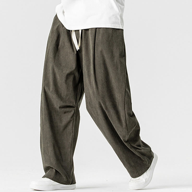 Pantalones de pana de algodón con cordón ajustable y pernera ancha para hombre, con bolsillos, estampado de Buddha Stones. - image 26