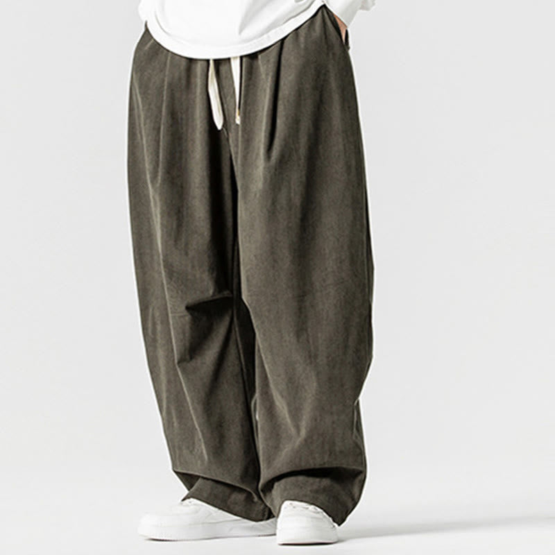 Pantalones de pana de algodón con cordón ajustable y pernera ancha para hombre, con bolsillos, estampado de Buddha Stones. - image 24