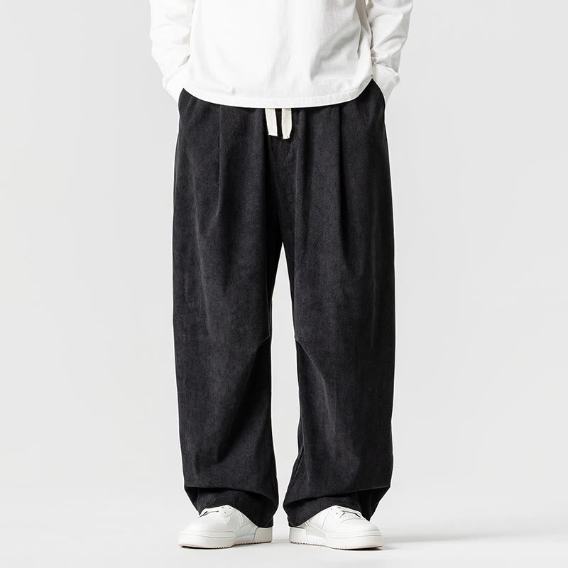 Pantalones de pana de algodón con cordón ajustable y pernera ancha para hombre, con bolsillos, estampado de Buddha Stones. - Negro - US/UK/AU46, EU56 (5XL) - image 30