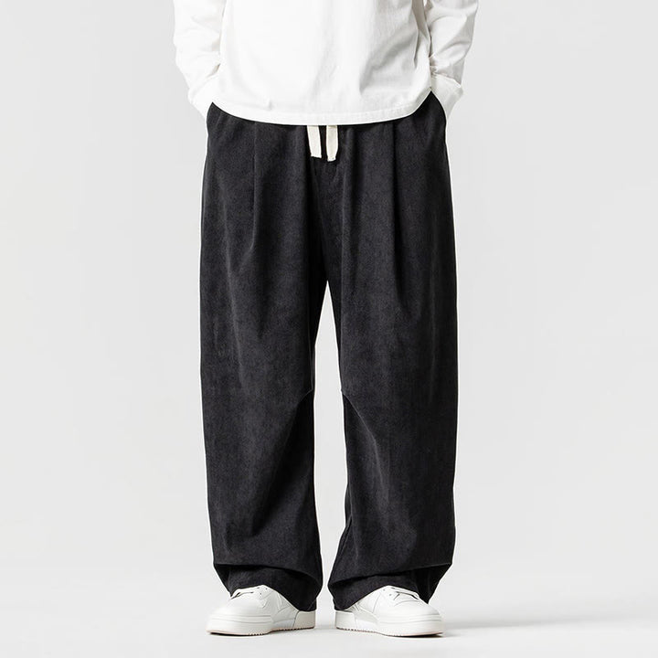 Pantalones de pana de algodón con cordón ajustable y pernera ancha para hombre, con bolsillos, estampado de Buddha Stones. - Negro - US/UK/AU46, EU56 (5XL) - image 30