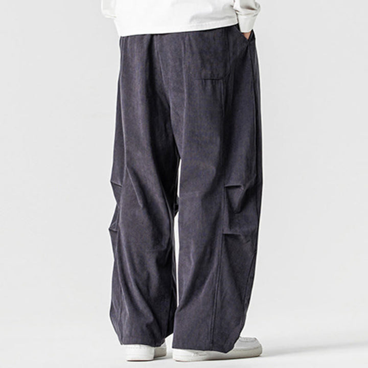 Pantalones de pana de algodón con cordón ajustable y pernera ancha para hombre, con bolsillos, estampado de Buddha Stones. - image 19