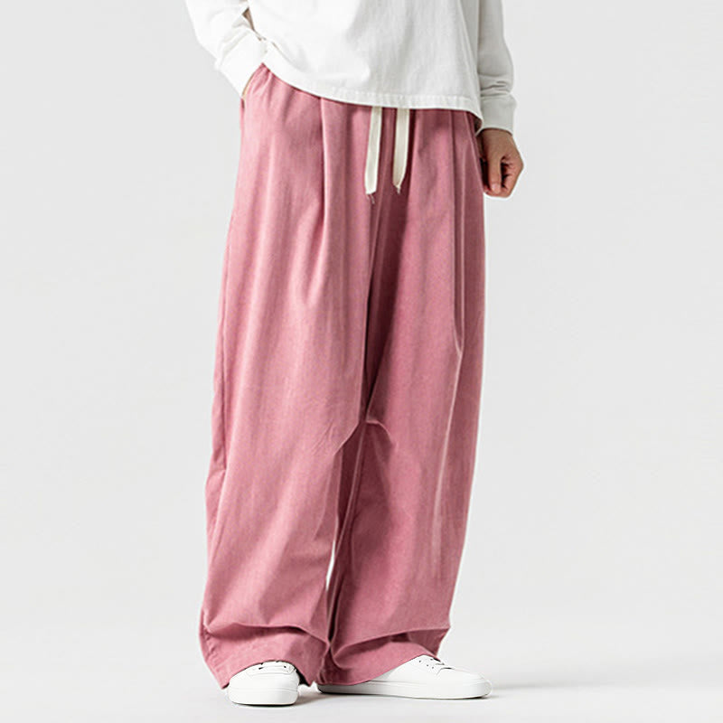 Pantalones de pana de algodón con cordón ajustable y pernera ancha para hombre, con bolsillos, estampado de Buddha Stones. - image 11