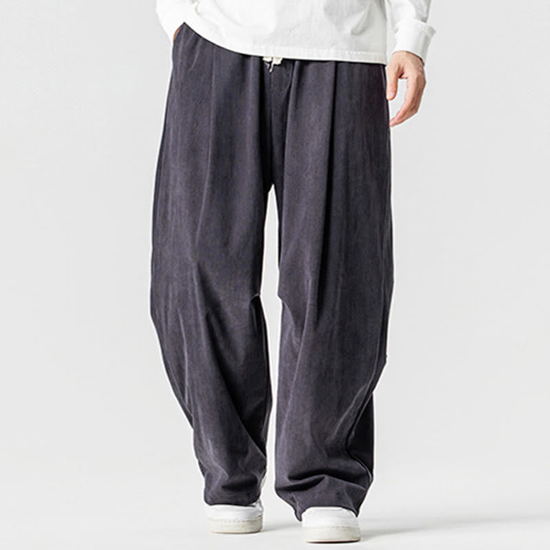 Pantalones de pana de algodón con cordón ajustable y pernera ancha para hombre, con bolsillos, estampado de Buddha Stones. - image 21