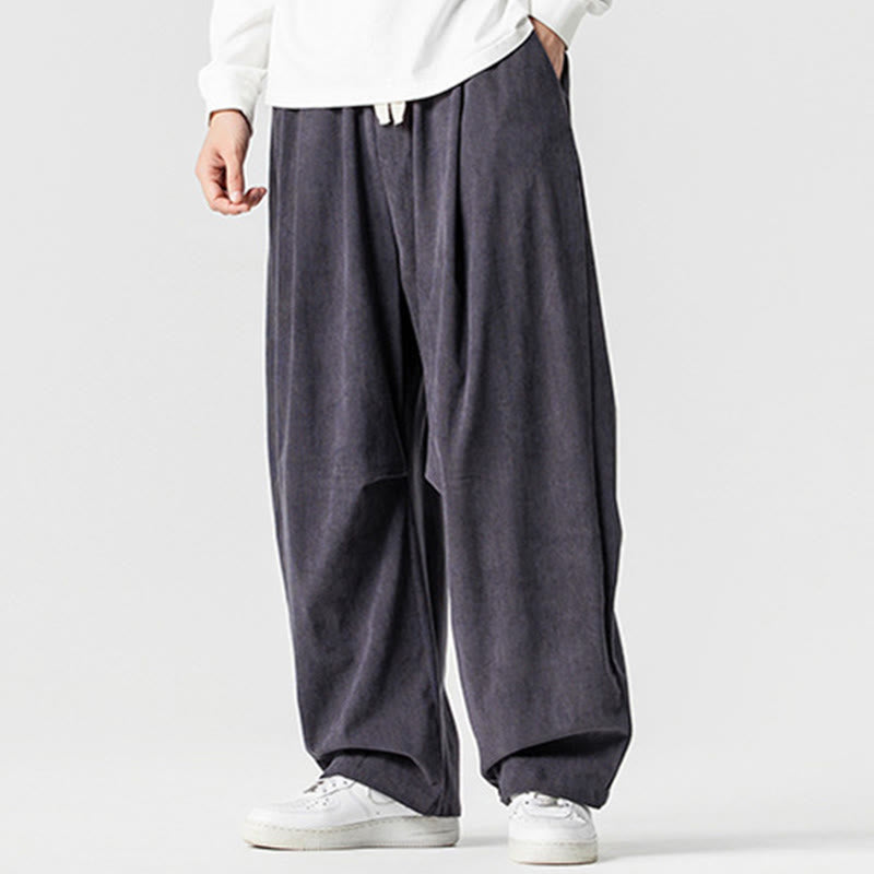 Pantalones de pana de algodón con cordón ajustable y pernera ancha para hombre, con bolsillos, estampado de Buddha Stones. - image 18