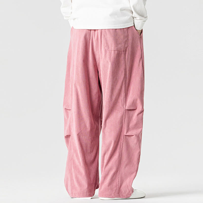 Pantalones de pana de algodón con cordón ajustable y pernera ancha para hombre, con bolsillos, estampado de Buddha Stones. - image 8