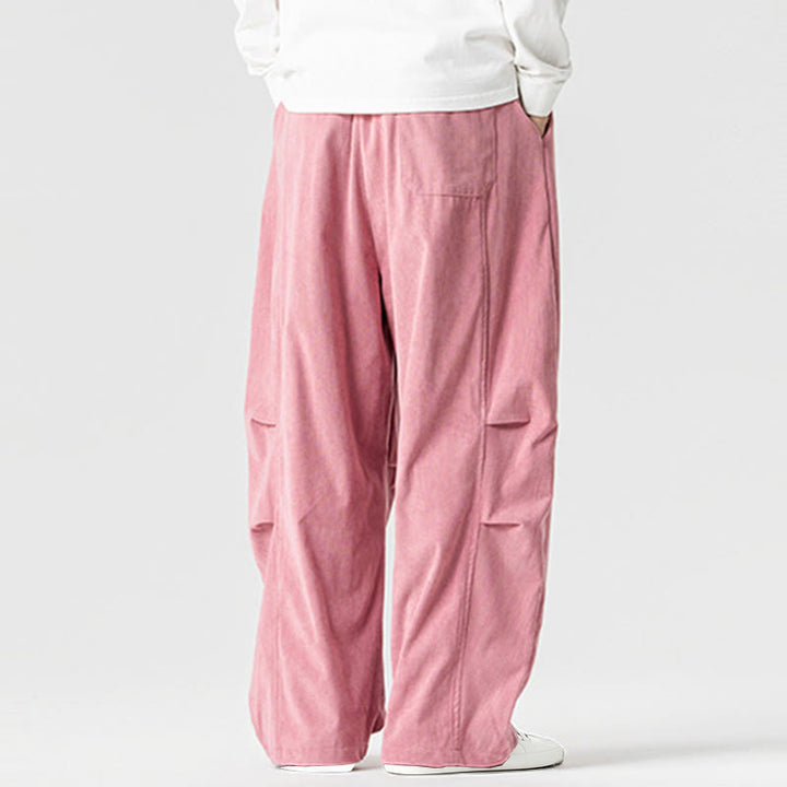 Pantalones de pana de algodón con cordón ajustable y pernera ancha para hombre, con bolsillos, estampado de Buddha Stones. - image 8