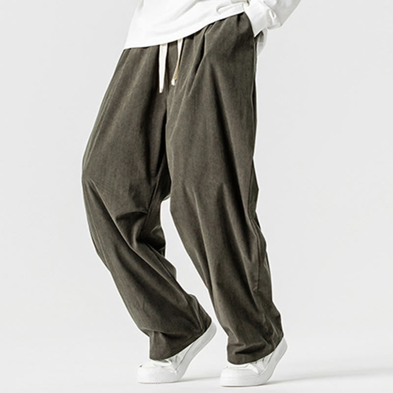 Pantalones de pana de algodón con cordón ajustable y pernera ancha para hombre, con bolsillos, estampado de Buddha Stones. - image 28