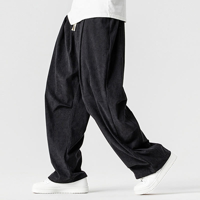 Pantalones de pana de algodón con cordón ajustable y pernera ancha para hombre, con bolsillos, estampado de Buddha Stones. - image 32