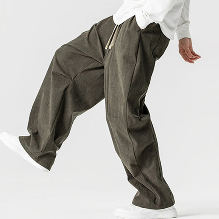 Pantalones de pana de algodón con cordón ajustable y pernera ancha para hombre, con bolsillos, estampado de Buddha Stones. - image 29