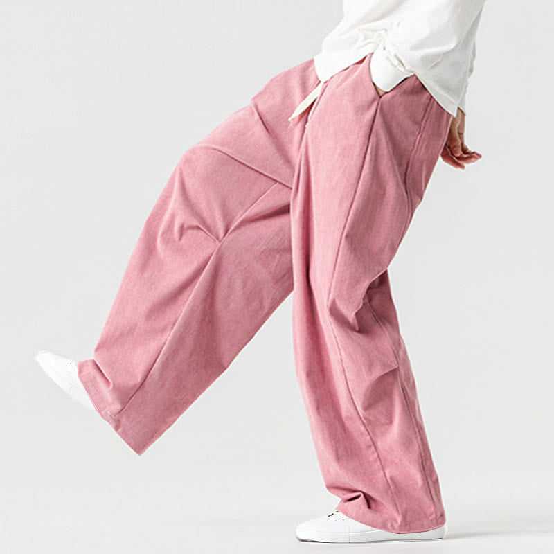 Pantalones de pana de algodón con cordón ajustable y pernera ancha para hombre, con bolsillos, estampado de Buddha Stones. - image 13