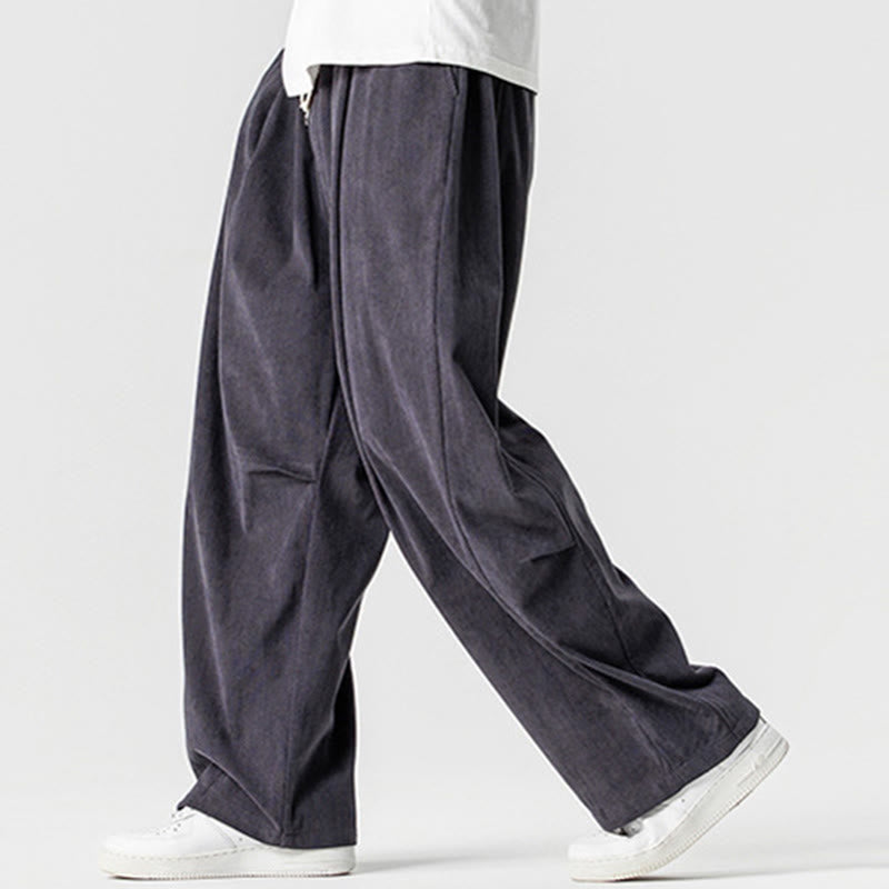 Pantalones de pana de algodón con cordón ajustable y pernera ancha para hombre, con bolsillos, estampado de Buddha Stones. - image 20