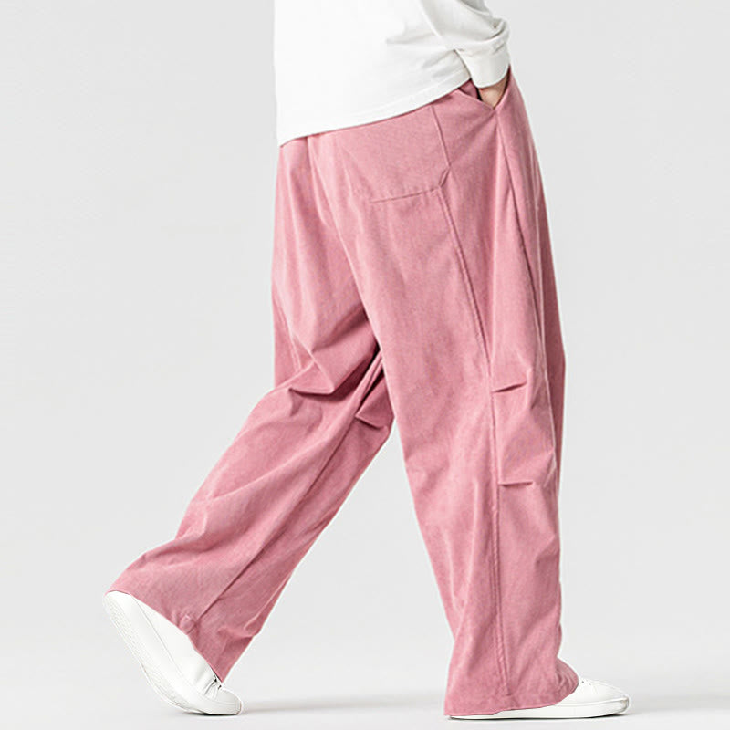 Pantalones de pana de algodón con cordón ajustable y pernera ancha para hombre, con bolsillos, estampado de Buddha Stones. - image 10