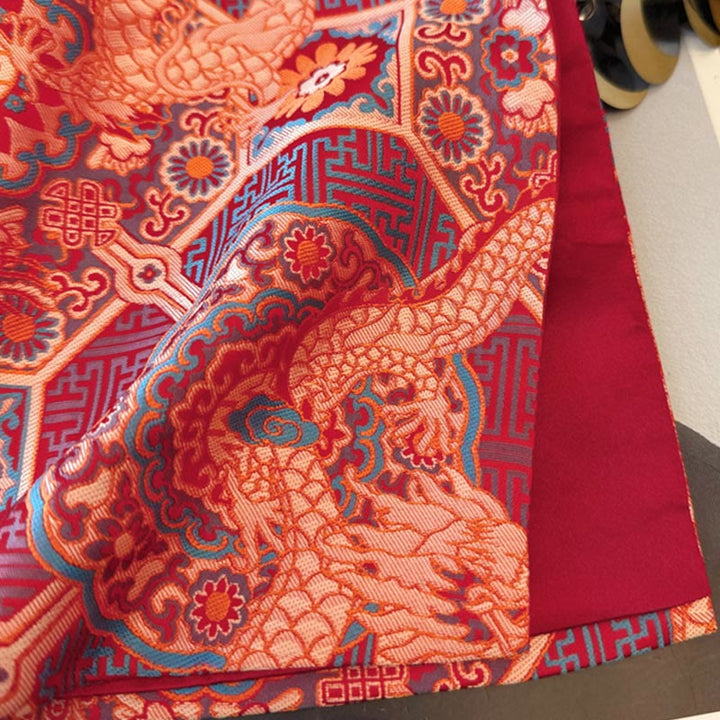 Chaleco de mujer con diseño jacquard de bambú, flor de dragón y botones de rana con Buddha Stones - image 7