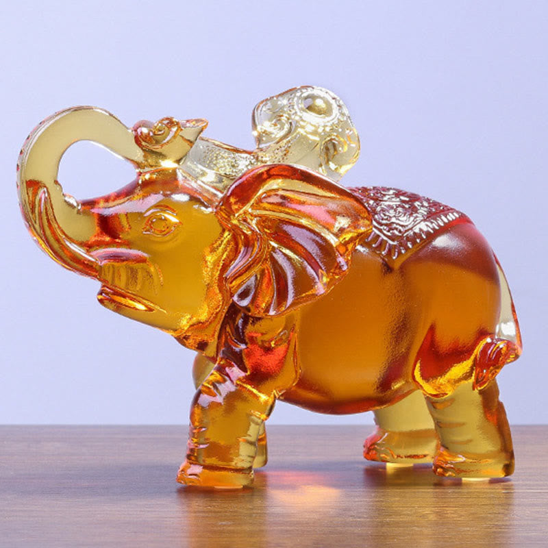 Buddha Stones, cristal amarillo Liuli, trompa de elefante, diseño de arriba abajo, fuerza, decoración del hogar - image 2