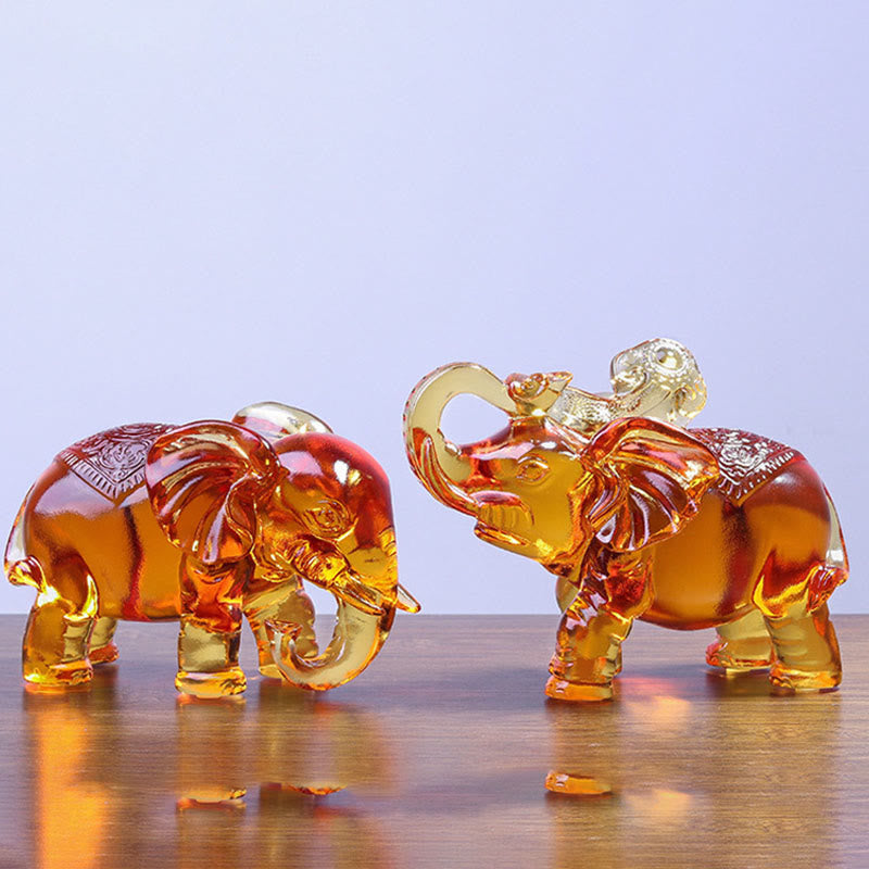 Buddha Stones, cristal amarillo Liuli, trompa de elefante, diseño de arriba abajo, fuerza, decoración del hogar - image 6
