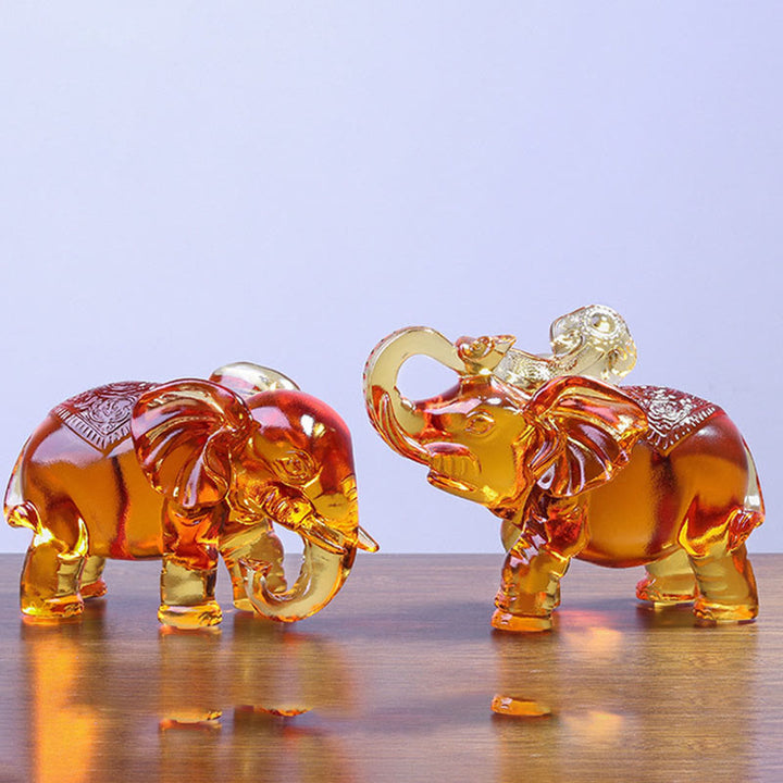 Buddha Stones, cristal amarillo Liuli, trompa de elefante, diseño de arriba abajo, fuerza, decoración del hogar - image 6