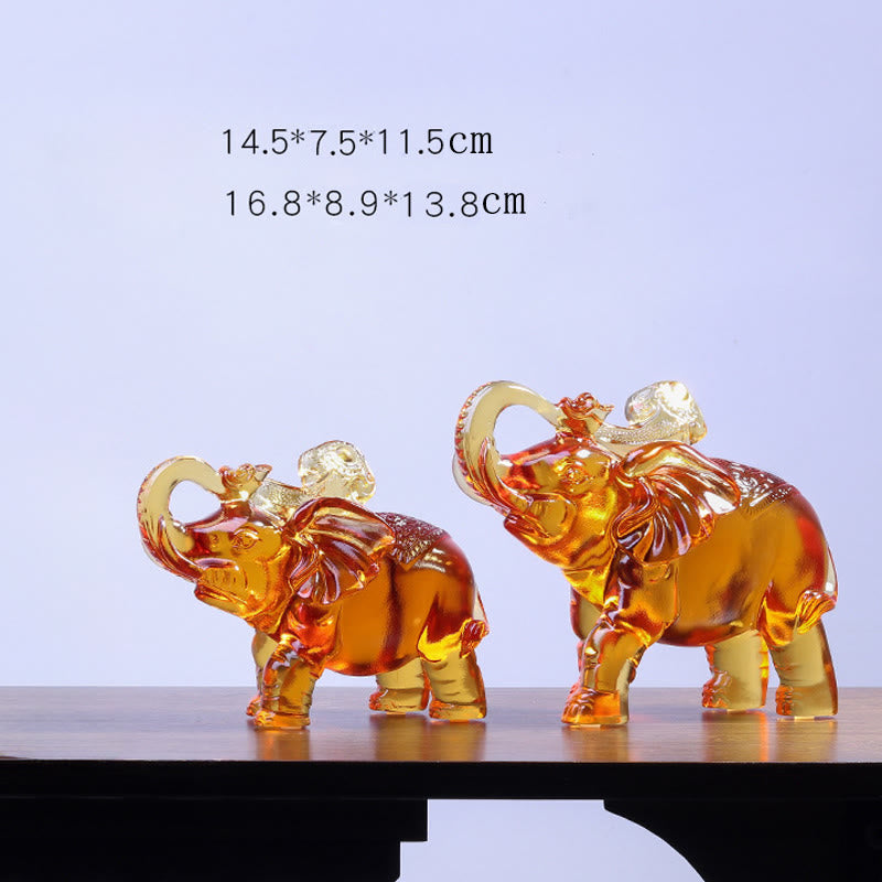 Buddha Stones, cristal amarillo Liuli, trompa de elefante, diseño de arriba abajo, fuerza, decoración del hogar - image 20