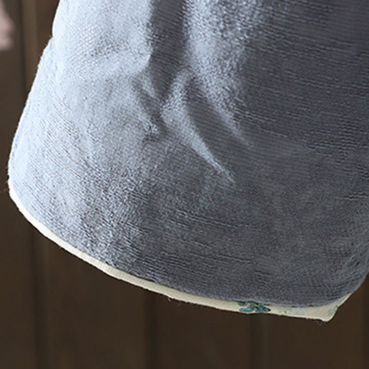 Chaqueta de algodón grueso de manga larga para mujer con estampado de Buddha Stones, botones de rana y color liso, con puños florales. - image 7