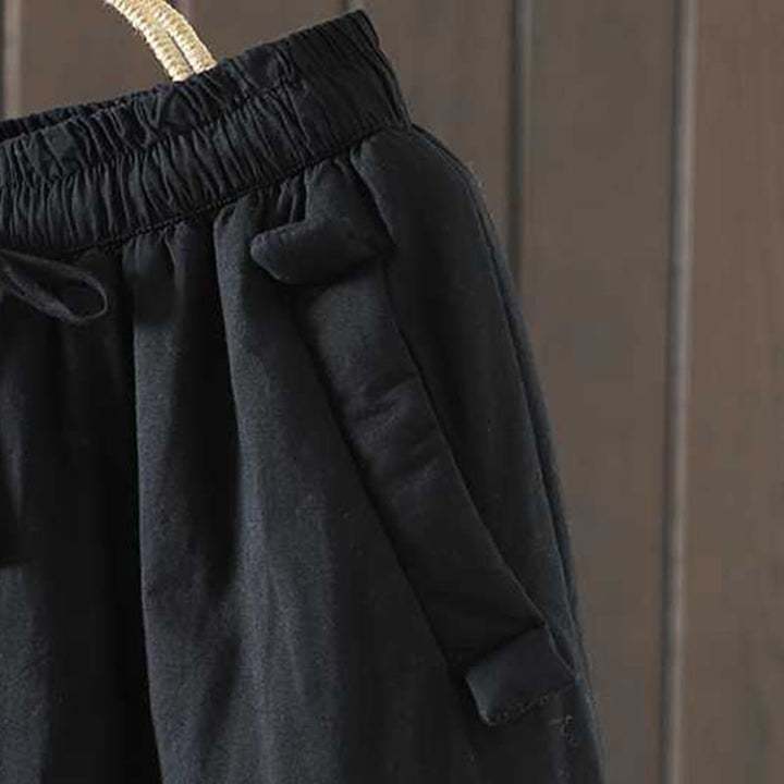 Pantalones térmicos tipo harem de invierno para mujer Buddha Stones, con forro polar y cordón ajustable, con bolsillos. - image 12