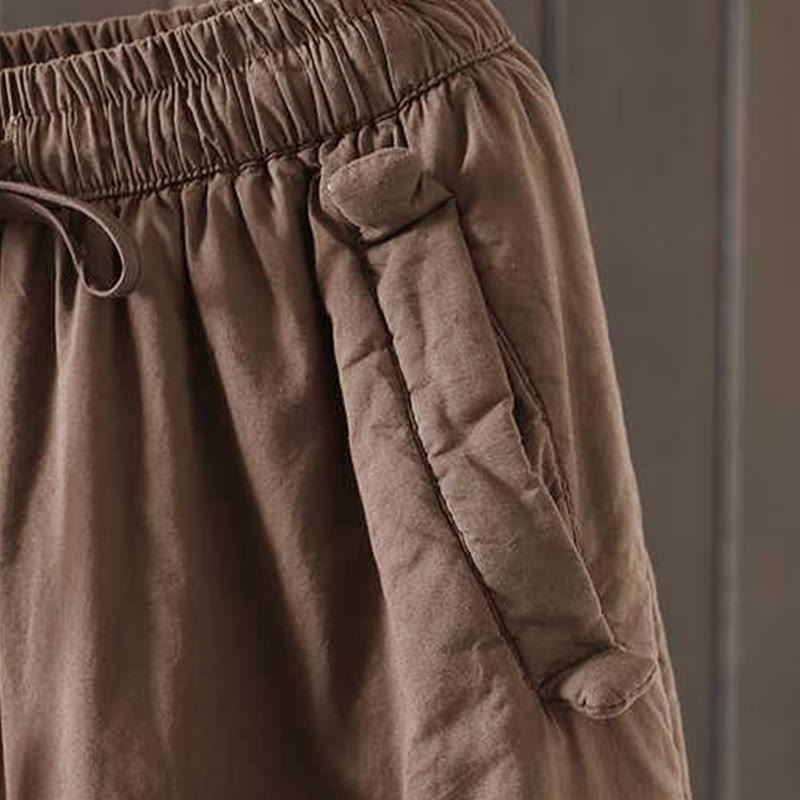 Pantalones térmicos tipo harem de invierno para mujer Buddha Stones, con forro polar y cordón ajustable, con bolsillos. - image 16