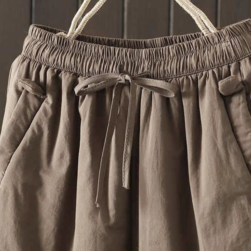 Pantalones térmicos tipo harem de invierno para mujer Buddha Stones, con forro polar y cordón ajustable, con bolsillos. - image 3