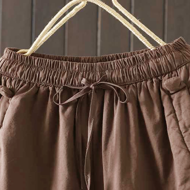 Pantalones térmicos tipo harem de invierno para mujer Buddha Stones, con forro polar y cordón ajustable, con bolsillos. - image 15