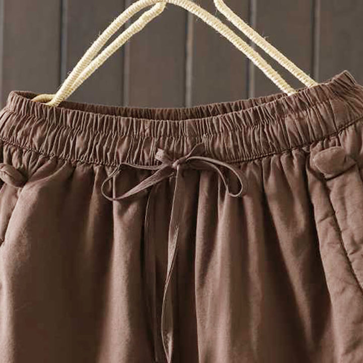 Pantalones térmicos tipo harem de invierno para mujer Buddha Stones, con forro polar y cordón ajustable, con bolsillos. - image 15