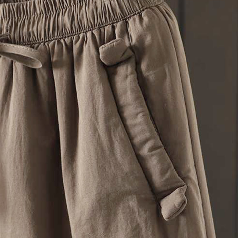 Pantalones térmicos tipo harem de invierno para mujer Buddha Stones, con forro polar y cordón ajustable, con bolsillos. - image 5