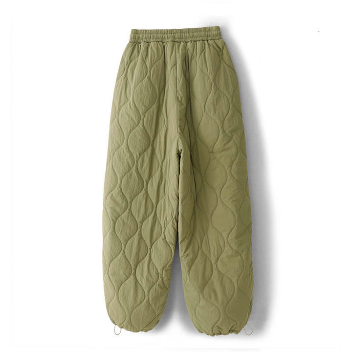 Pantalones térmicos gruesos para mujer Buddha Stones, lisos, con puño elástico, cordón ajustable y bolsillos. - image 12