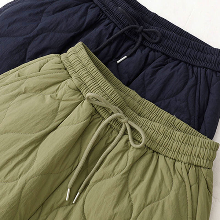 Pantalones térmicos gruesos para mujer Buddha Stones, lisos, con puño elástico, cordón ajustable y bolsillos. - image 25