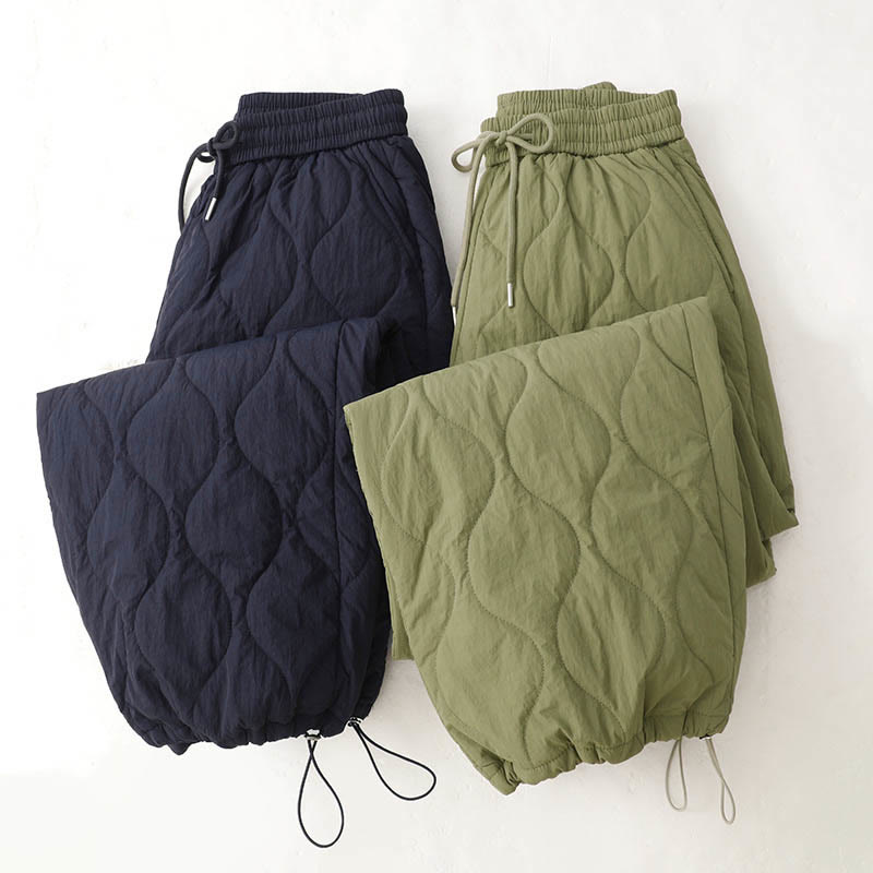 Pantalones térmicos gruesos para mujer Buddha Stones, lisos, con puño elástico, cordón ajustable y bolsillos. - image 22