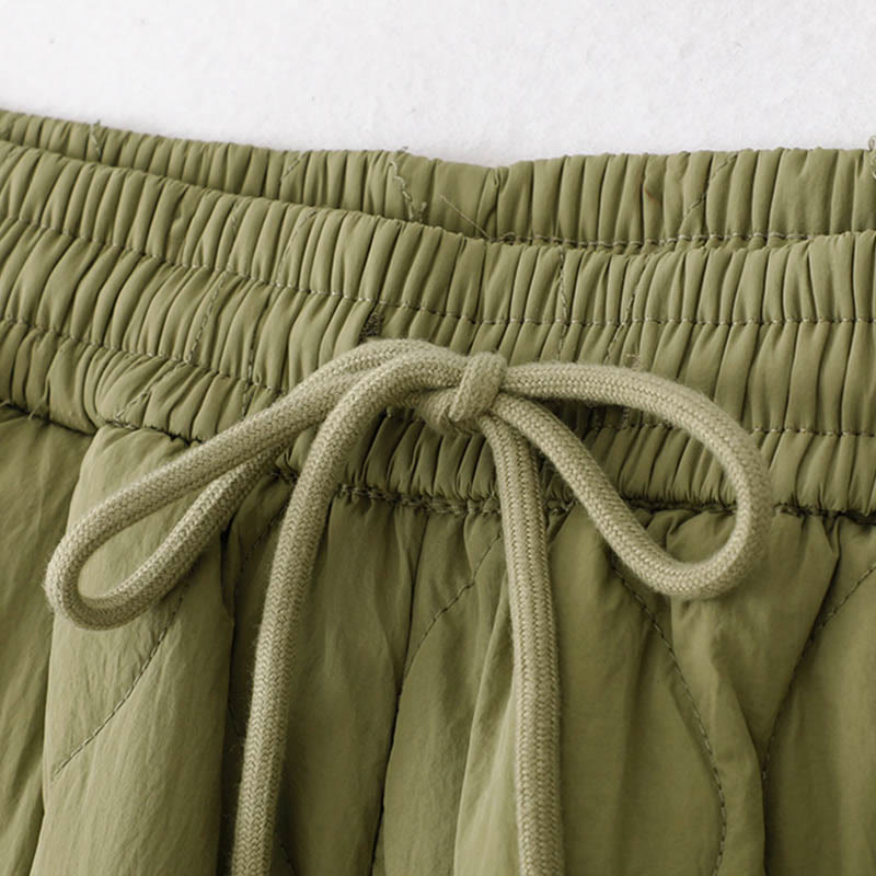 Pantalones térmicos gruesos para mujer Buddha Stones, lisos, con puño elástico, cordón ajustable y bolsillos. - image 14